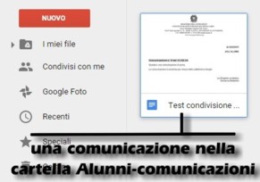 Comunicazione nella cartella Alunni - comunicazioni